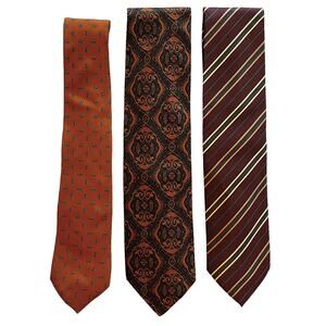 STAFFORD Haggar Robert Talbott - 3 Orange Silk Ties Vintage